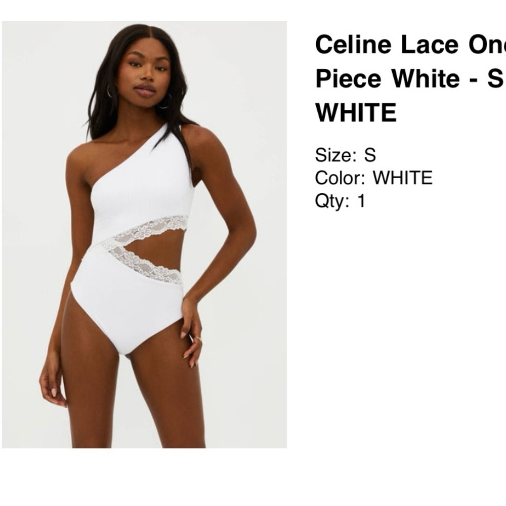 Beach Riot Celine Lace One Piece White - S / WHITE Swimsuit